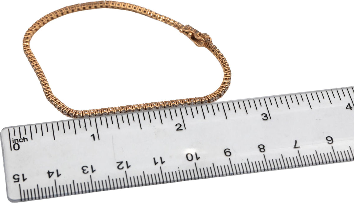 14k Rose Gold Round Diamond Tennis Bracelet 1.72CT
