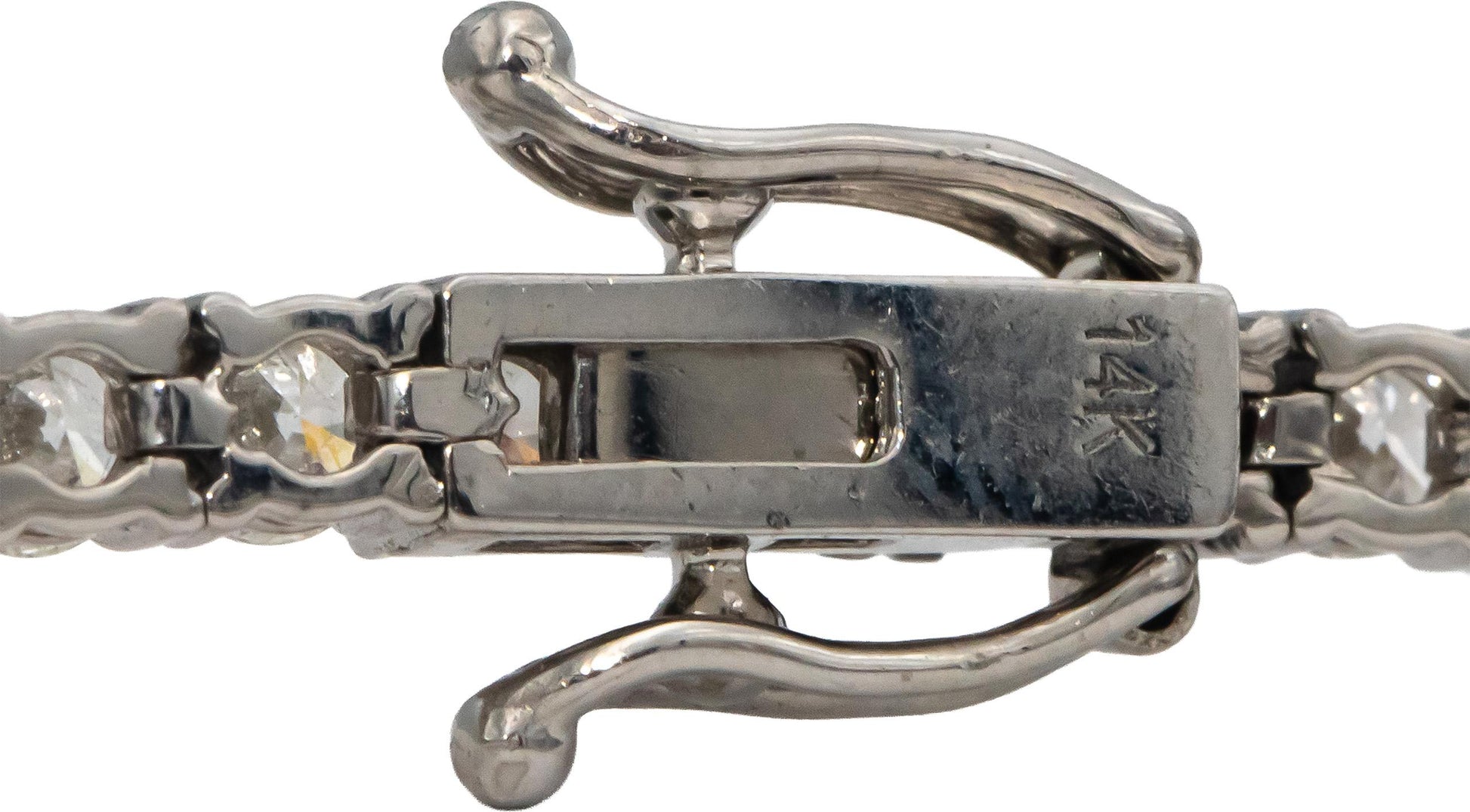 14k White Gold VS Round Diamond Tennis Bracelet 6.46CT