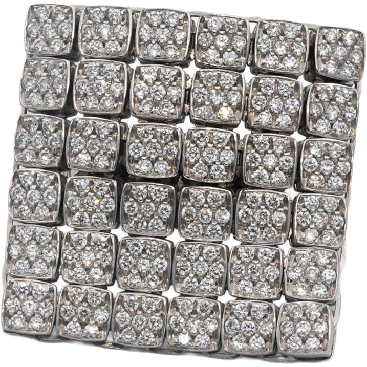 PIERO MILANO 18k White Gold Round Diamond Articulated Ring 1.65CT Size 7