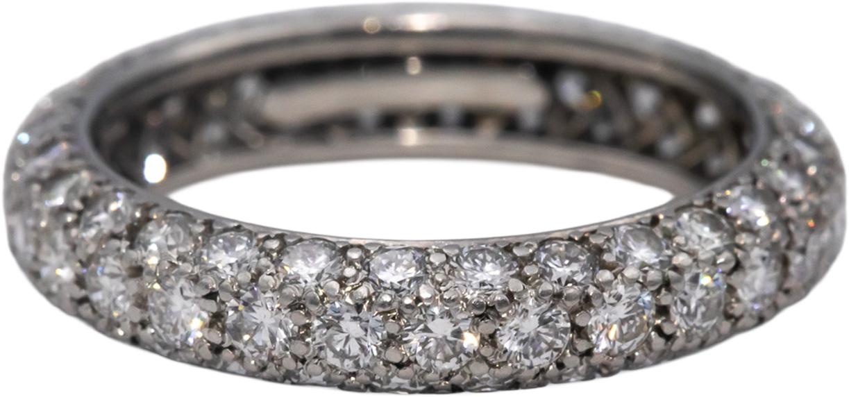 TIFFANY & CO. Platinum VS Round Diamond Eternity Band Ring 2.50CT Size 6.5