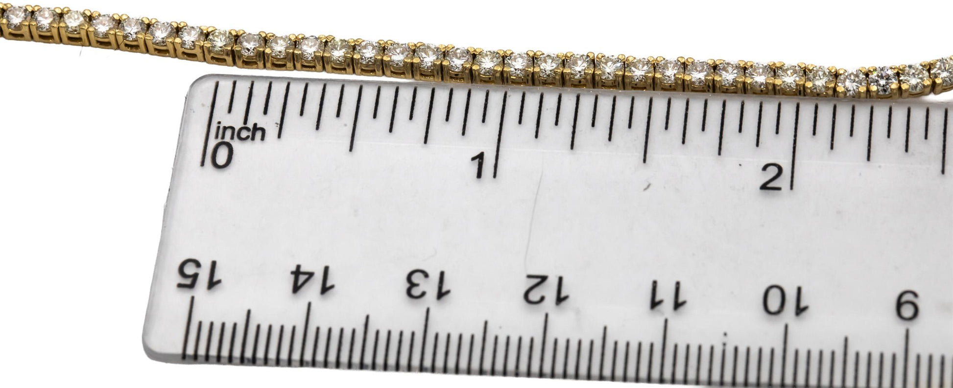 14k Yellow Gold Round Diamond Tennis Necklace 9.23CT