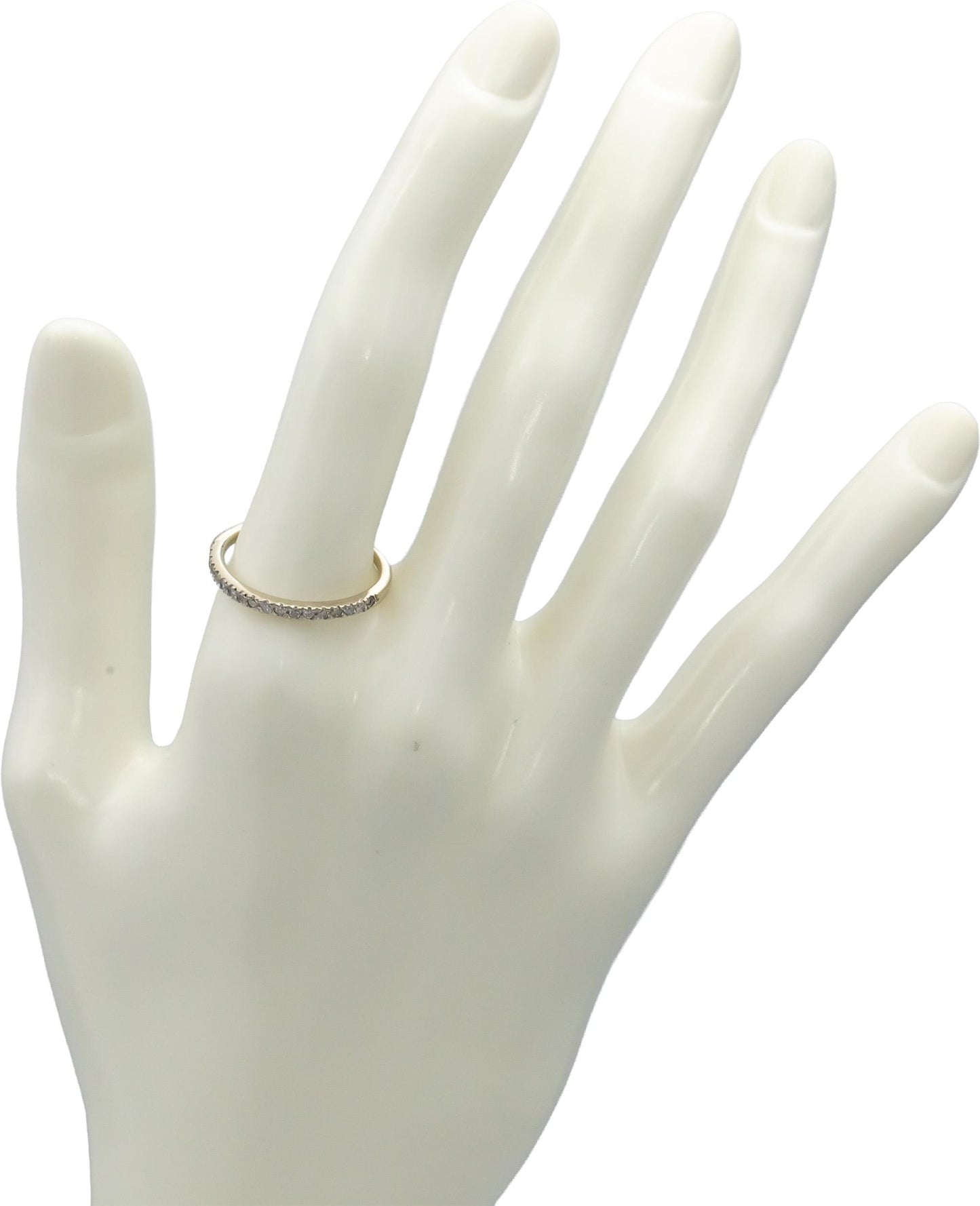 14k White Gold Round Diamond Band Ring 0.25CT Size 8.25