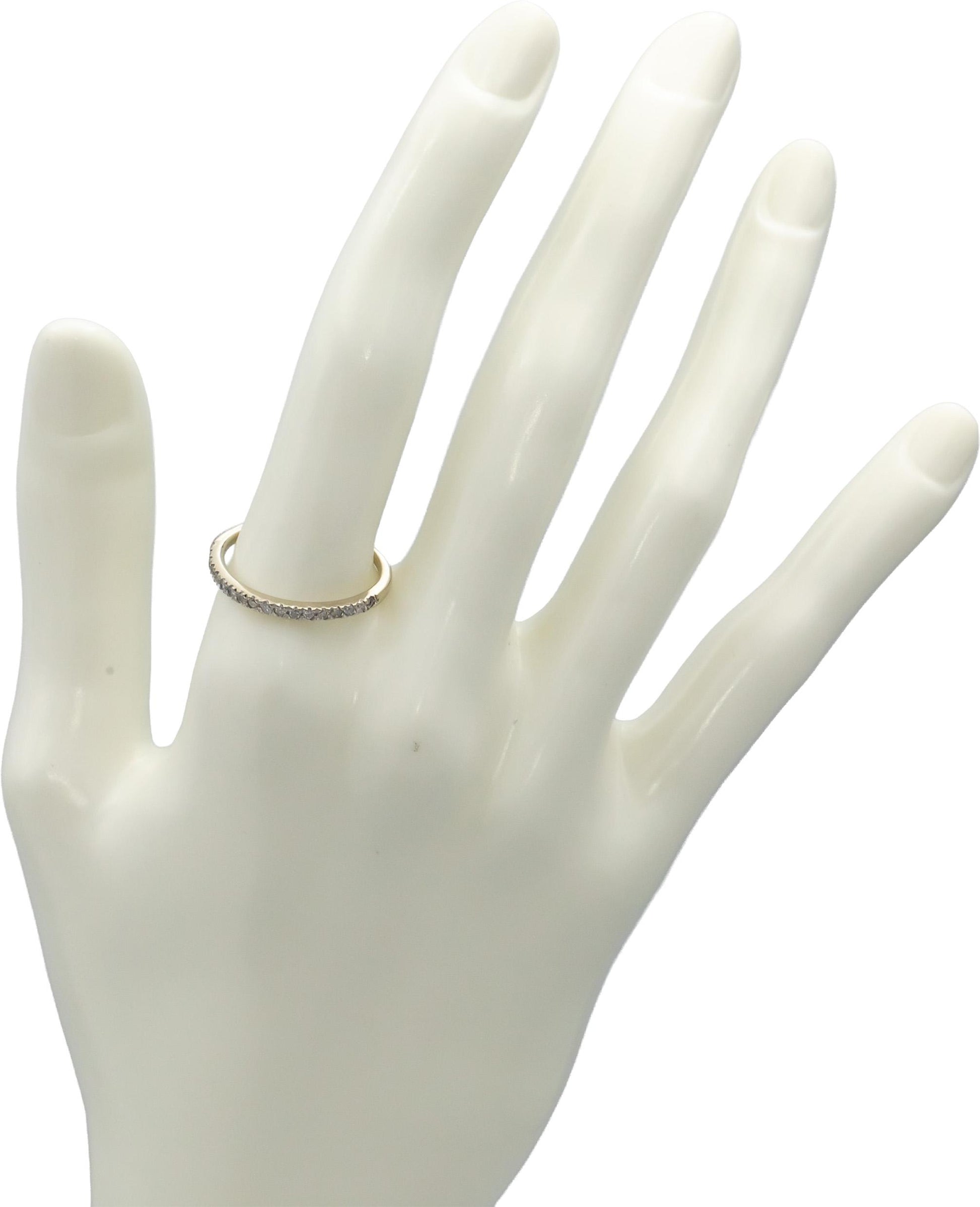 14k White Gold Round Diamond Band Ring 0.25CT Size 8.25