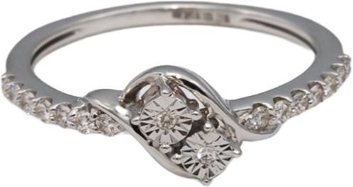 18k White Gold VS Round Diamond Cocktail Ring 0.18CT Size 6.25