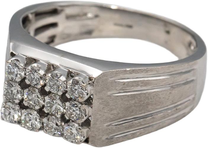 18k White Gold VS Round Diamond Men's Band Ring 0.50CT Size 9