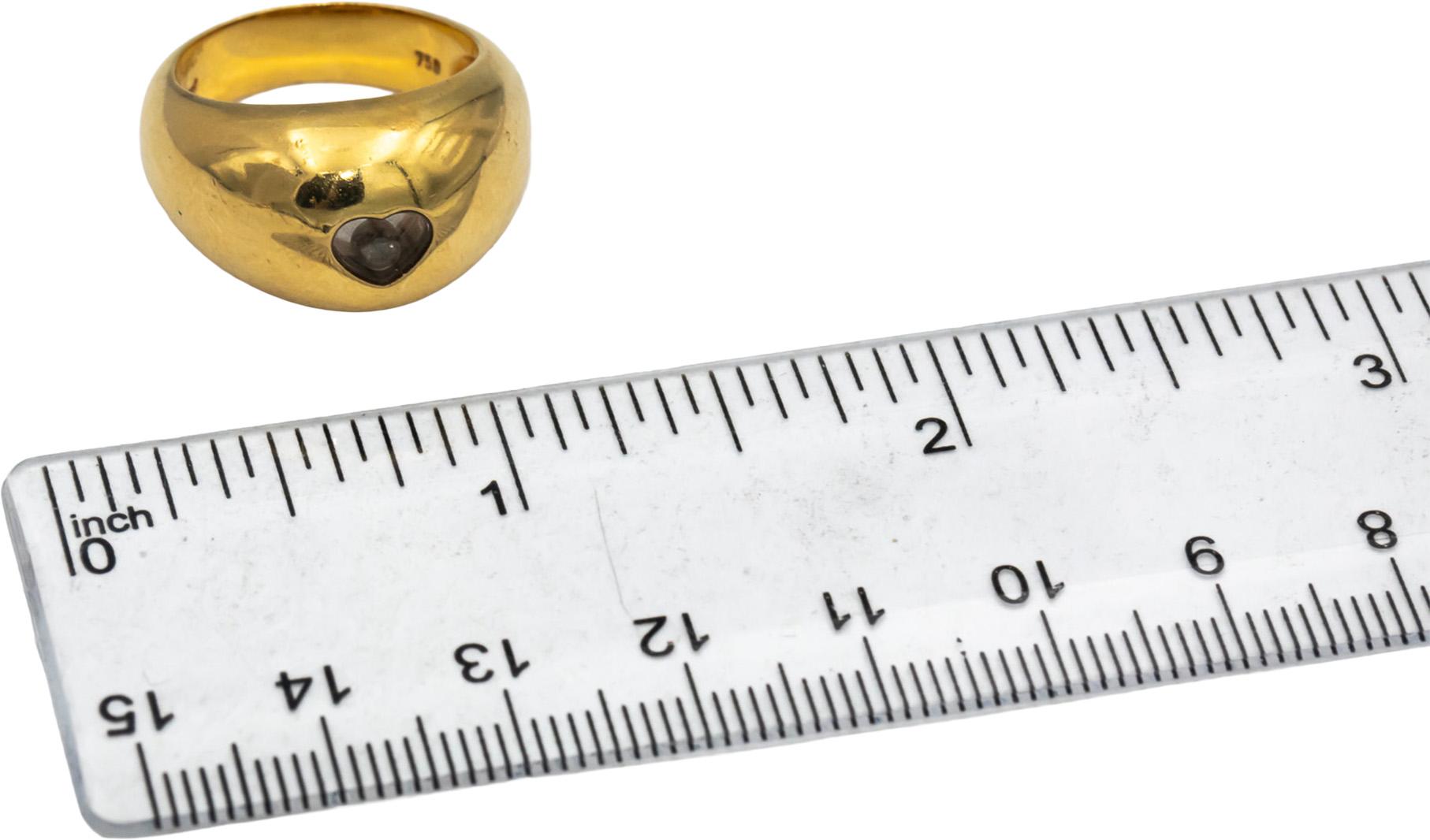 CHOPARD 18k Yellow Gold Happy Diamond Heart Ring 6.5