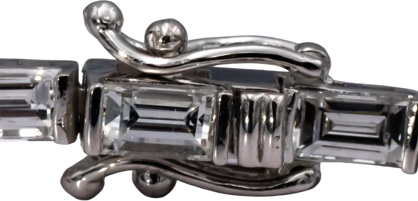 14k White Gold VS Emerald Cut Diamond Tennis Bracelet 8.42CT