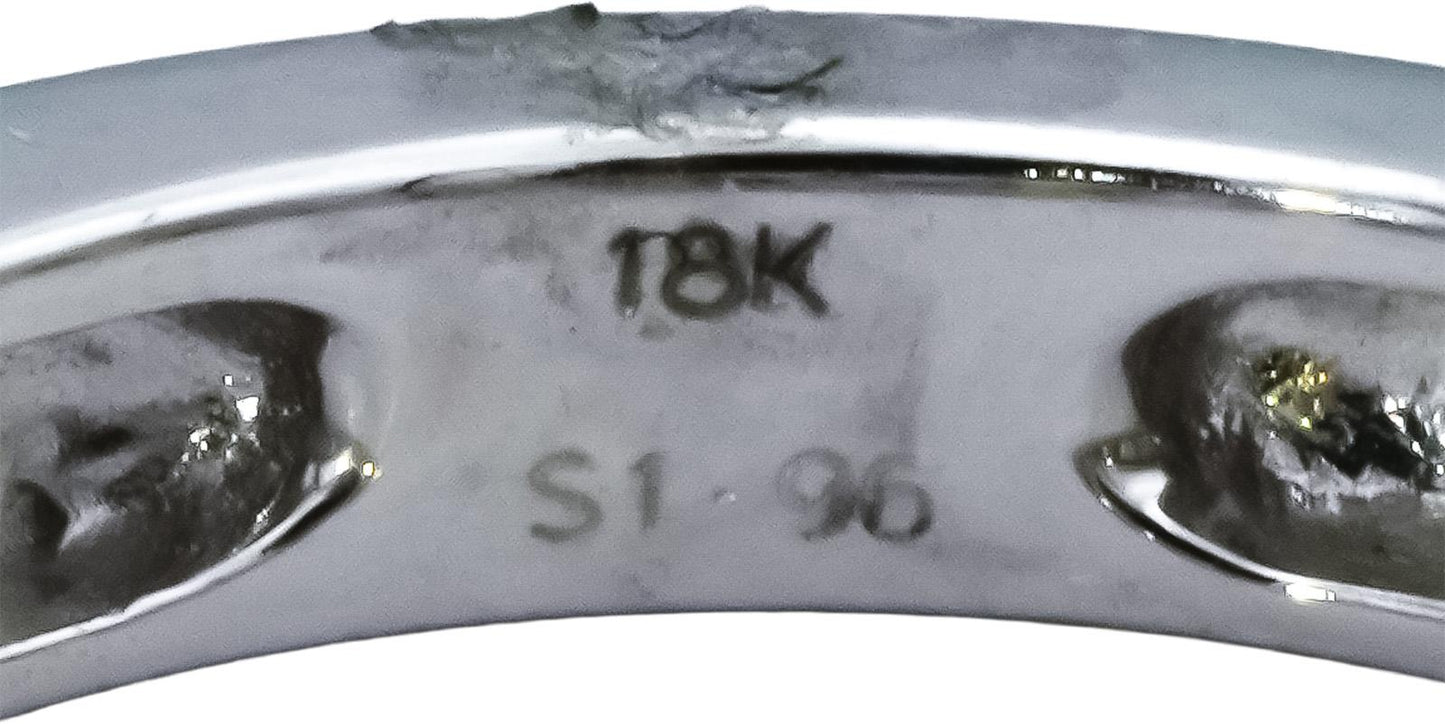 14k White Gold Channel Set Rainbow Sapphire Band Ring 1.96CT Size 7.75