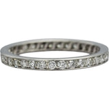 CARTIER Platinum VS Diamond Eternity Band Ring .75CT Size 7.5 w/ Papers