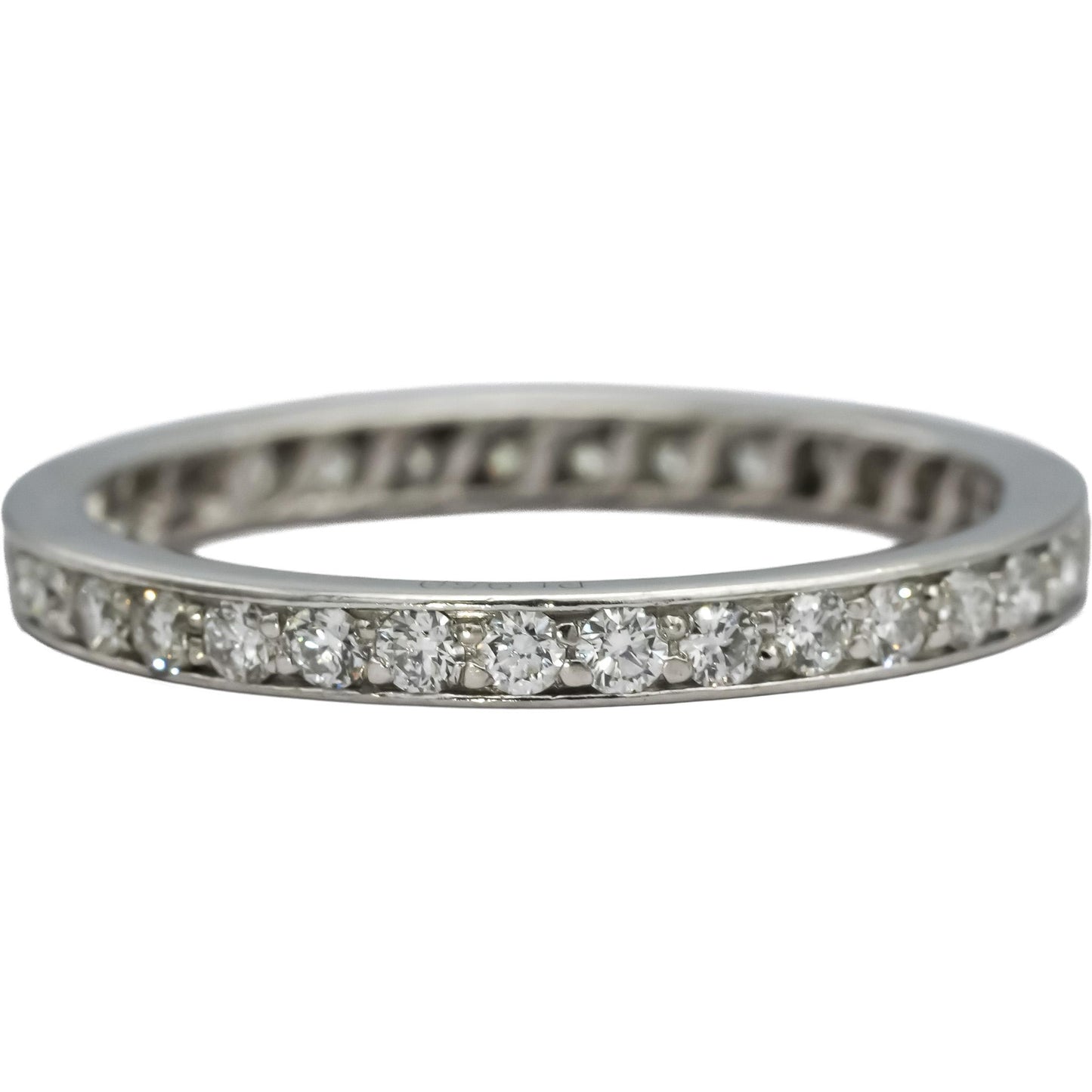 CARTIER Platinum VS Diamond Eternity Band Ring .75CT Size 7.5 w/ Papers