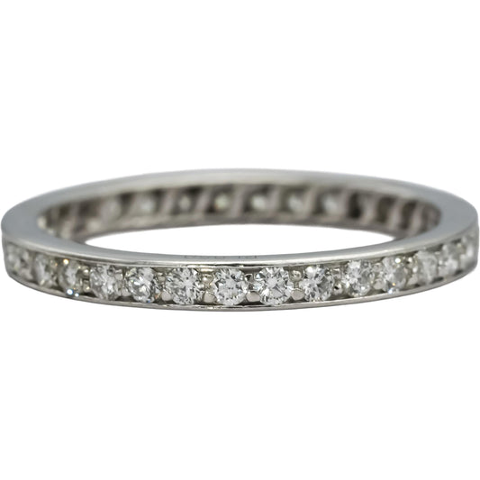 CARTIER Platinum VS Diamond Eternity Band Ring .75CT Size 7.5 w/ Papers