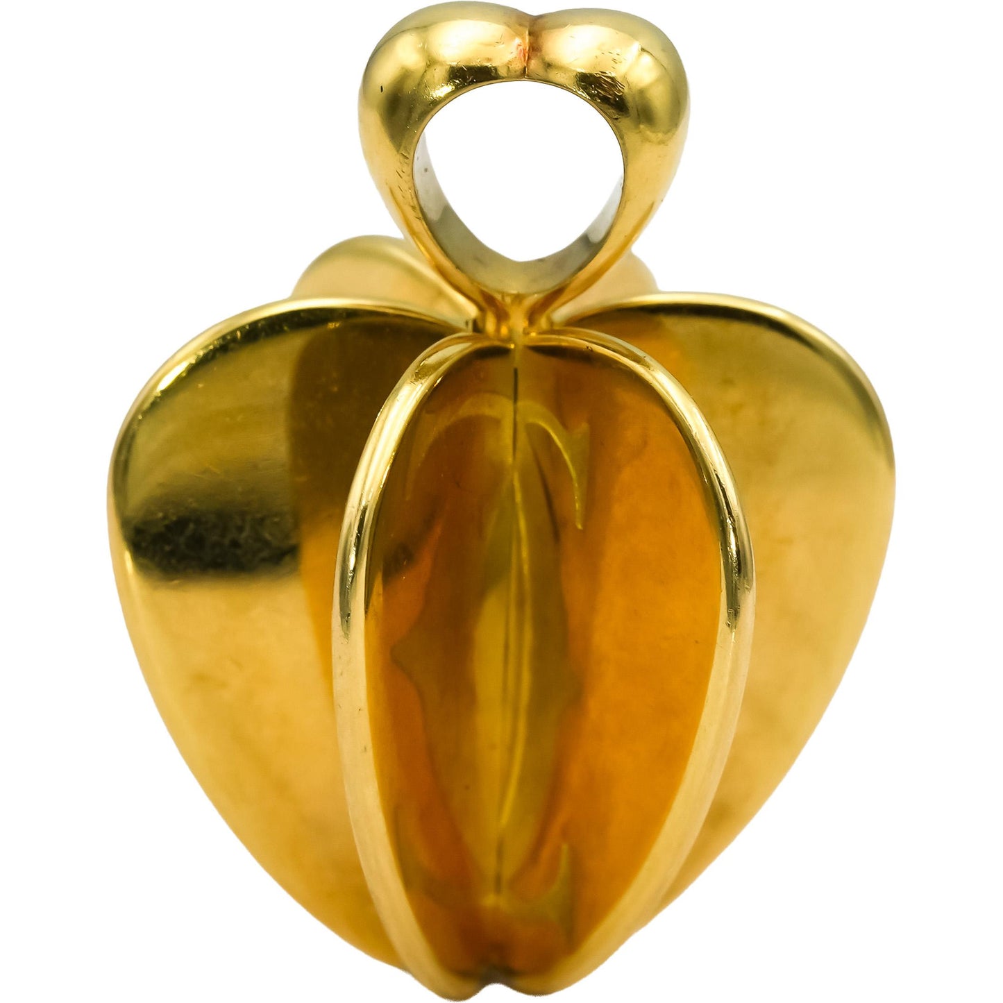CARTIER 18k Yellow Gold Double C 3D Apple Pendant