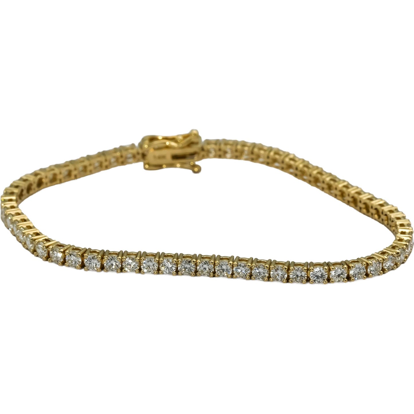 14k Yellow Gold Round VS Diamond Tennis Bracelet 5.15CT
