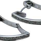 14k White Gold VS Round Diamond Abstract Hoop Earrings 0.70CT