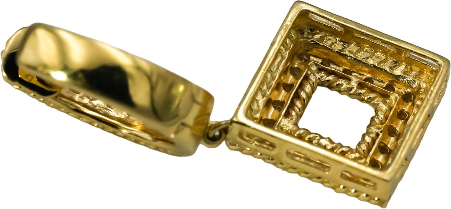 14k Yellow Gold Round Diamond Drop Dangle Earrings 0.25CT