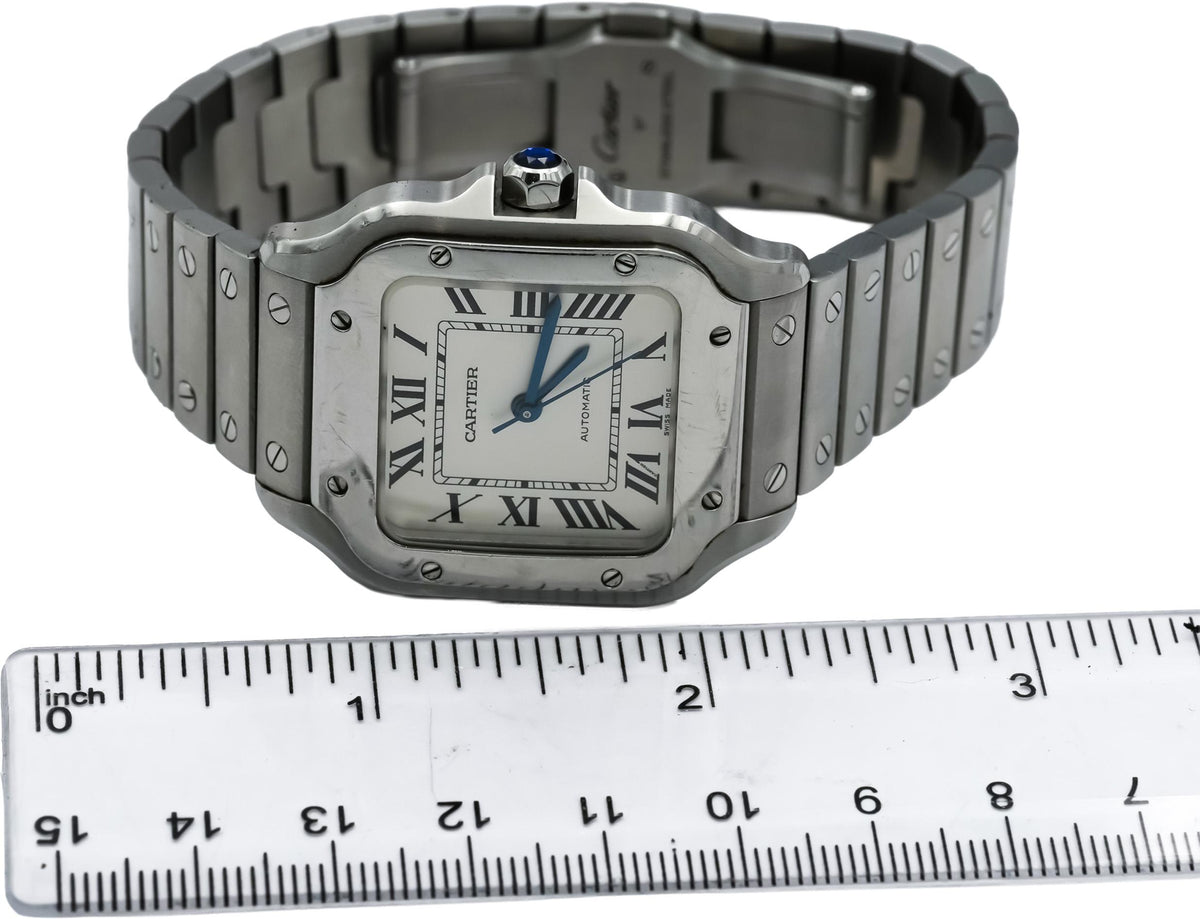 CARTIER Stainless Steel Santos De Cartier Medium 35mm Automatic Watch Ref 4075