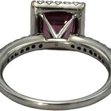 14k White Gold Round Diamond Cushion Tourmaline Cocktail Ring 2.02CT Size 7.25