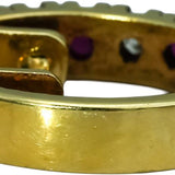 14k Yellow Gold Diamond and Ruby Hoop Huggie Earrings 0.50CT