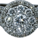 10k White Gold VS Round Lab-Grown Diamond Cluster Ring 3.0CT Size 7