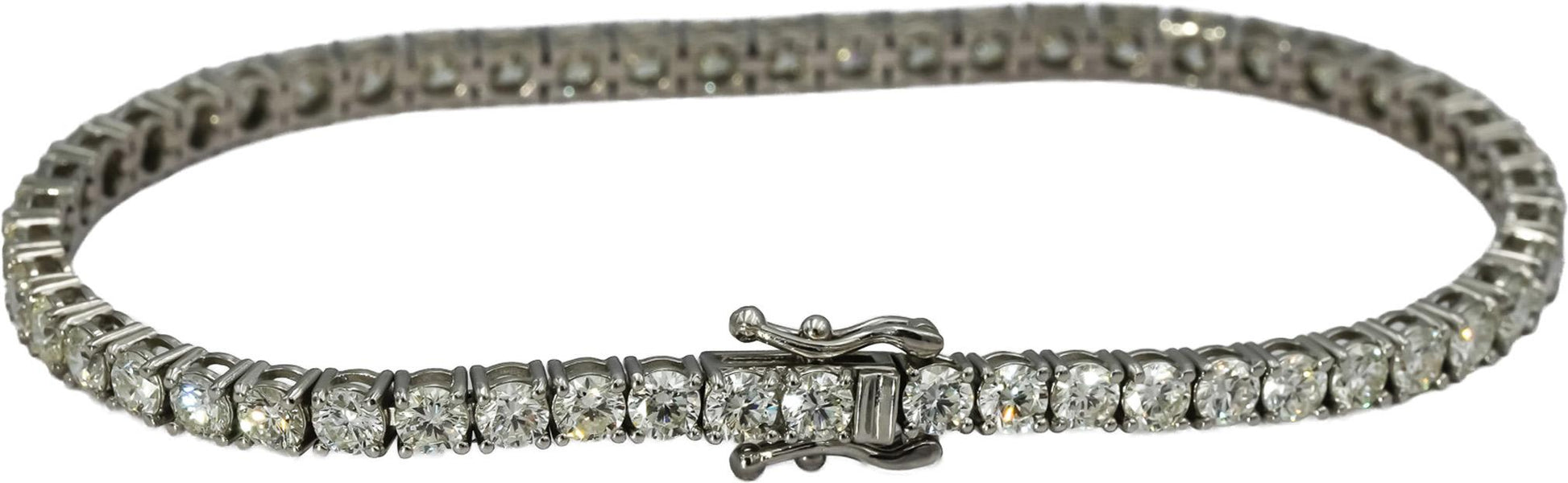 18k White Gold VS Round Diamond Tennis Bracelet 6.10CT