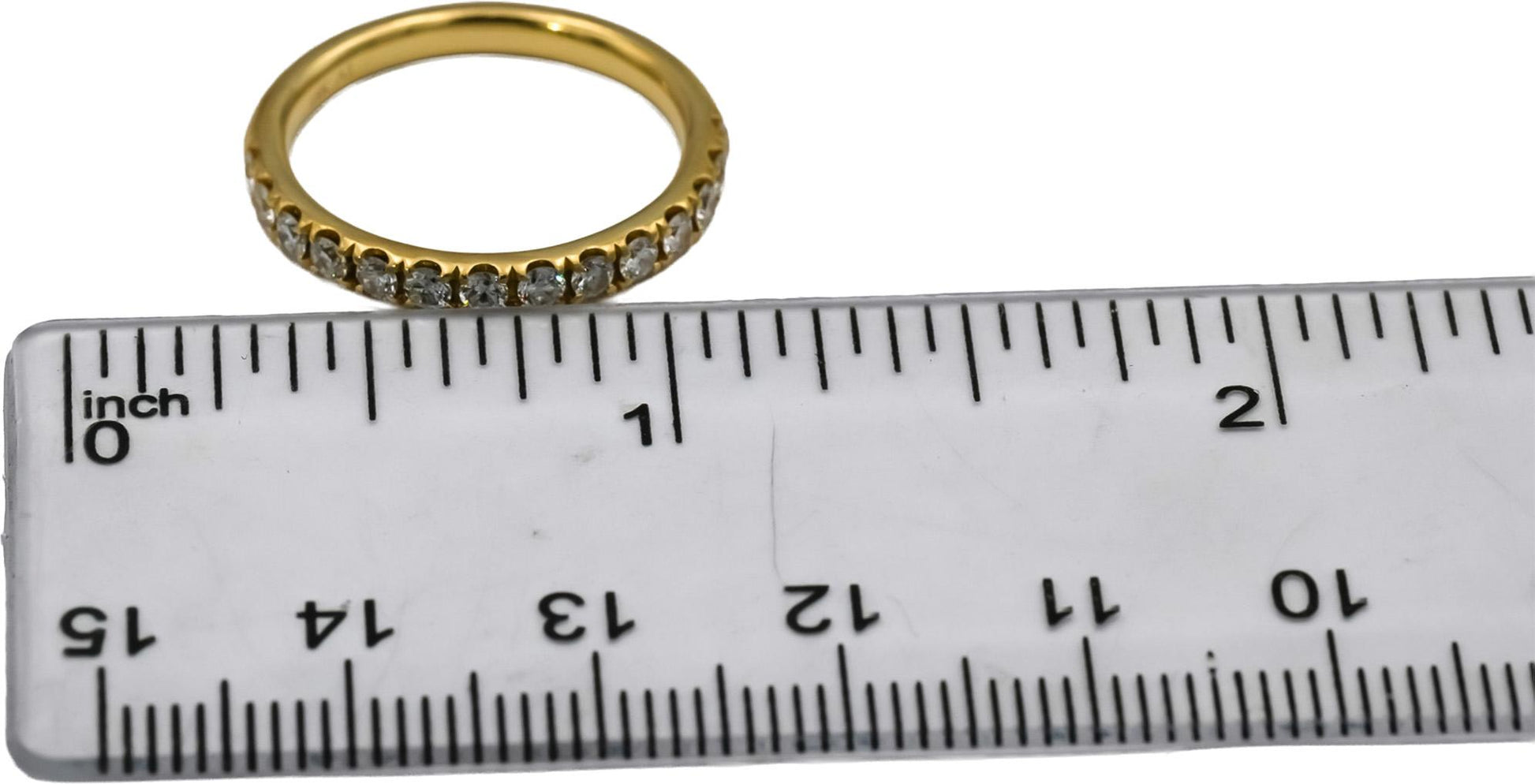 18k Yellow Gold VS Round Diamond Half Eternity Band Ring 0.50CT Size 6.5