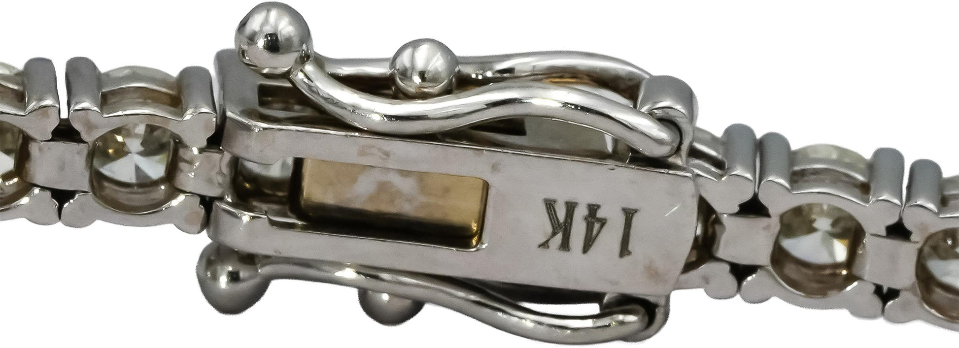 14k White Gold VS Round Diamond Tennis Bracelet 5.72CT