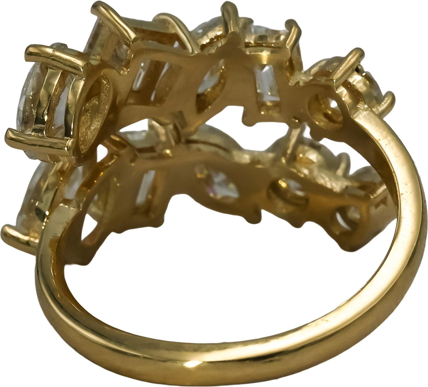 14k Yellow Gold Mixed Cut Diamond Cocktail Ring 2.93CT Size 6