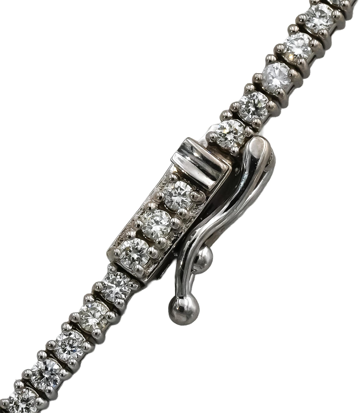 14k White Gold VS Round Diamond Tennis Necklace 3.62CT