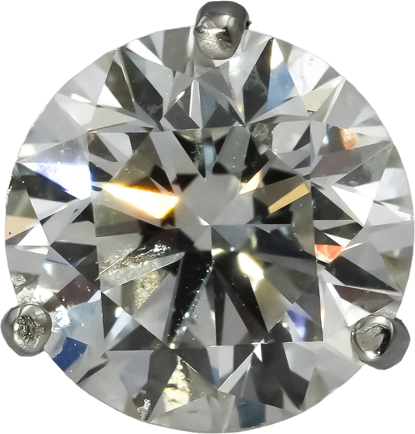 14k White Gold VS Round Lab-Grown Diamond Martini Setting Stud Earrings 4.12CT