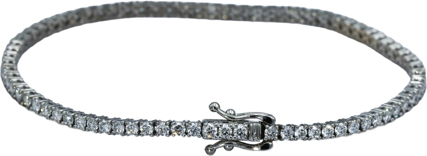 14k White Gold VS Round Diamond Tennis Bracelet 2.75CT