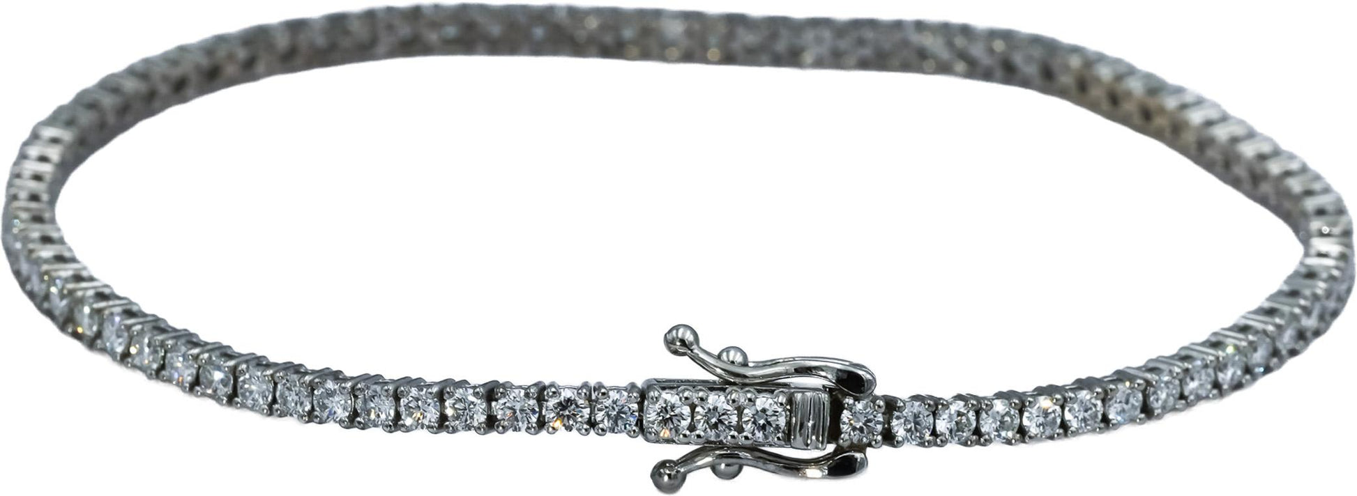 14k White Gold VS Round Diamond Tennis Bracelet 2.75CT
