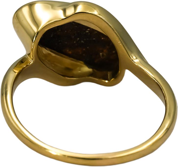 14k Yellow Gold Cabochon Bezel Set Opal Solitaire Ring Size 7.5