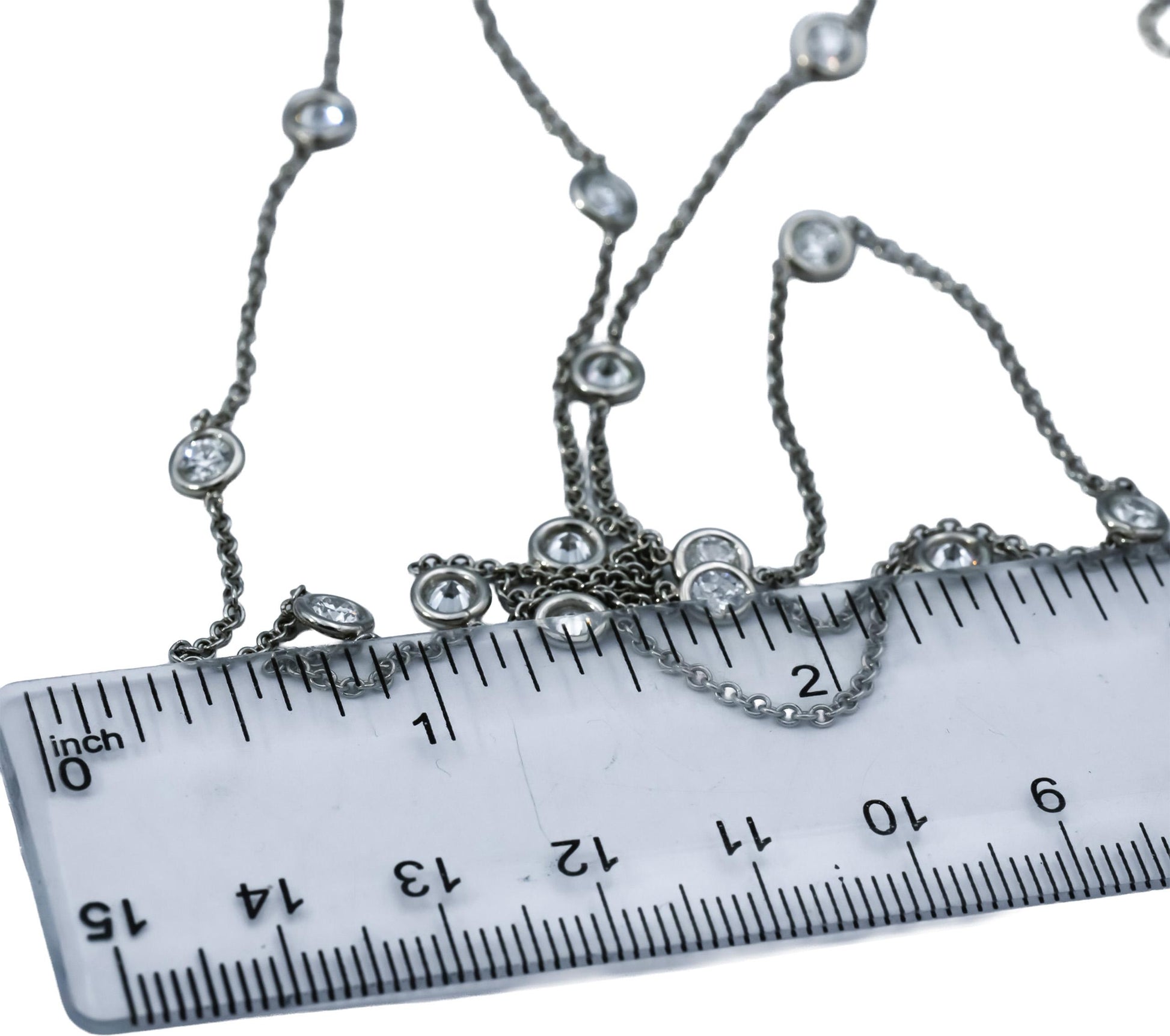 TIFFANY & CO. Platinum Peretti VS Diamond By The Yard Necklace 4.80-5.0CT 38"