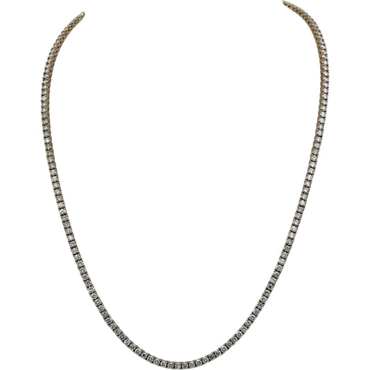 14k White Gold Round Diamond Tennis Necklace 9.15CT 172 Pieces