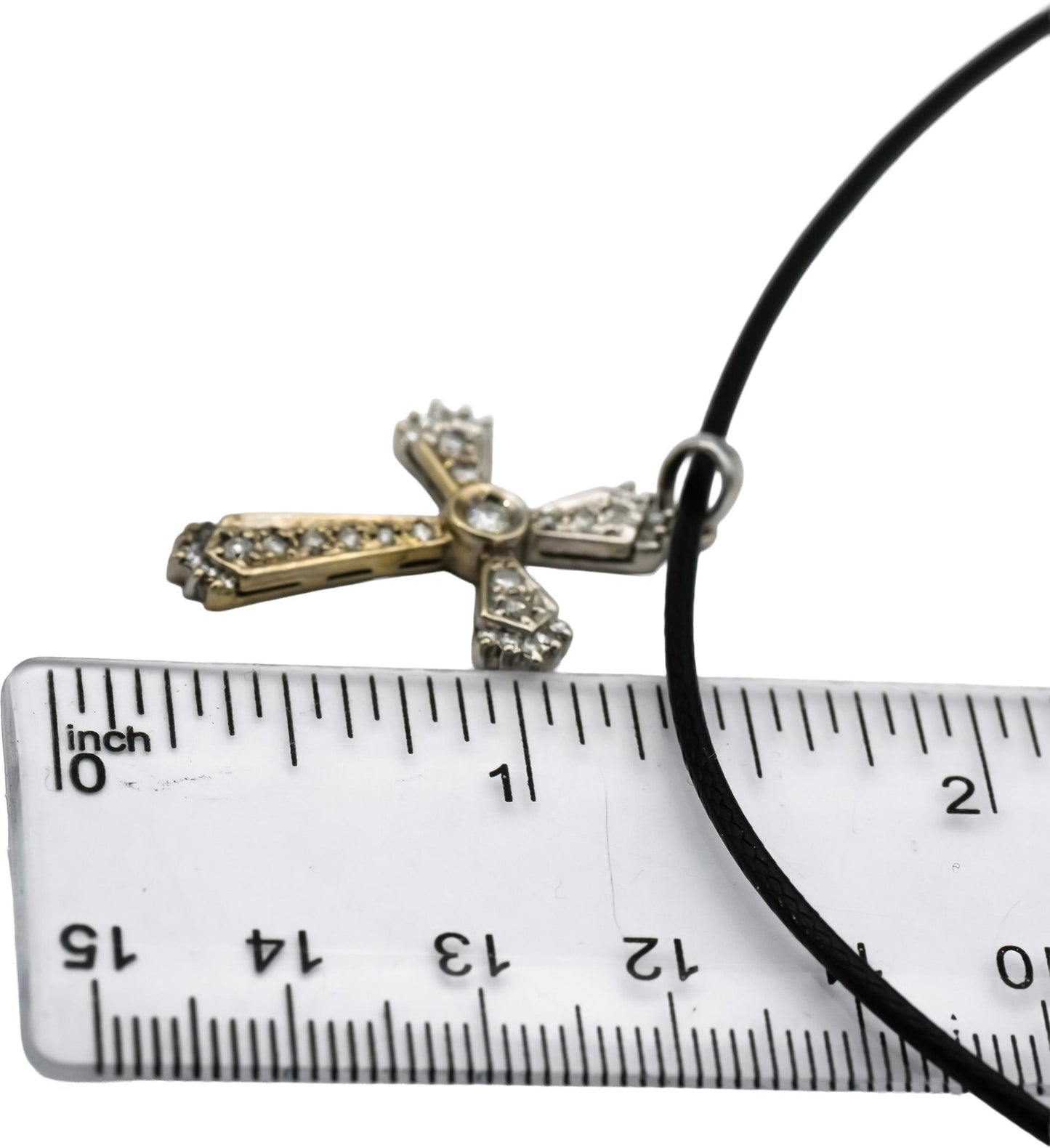 14k White Gold Round Diamond Cross Crucifix Pendant Necklace 0.50CT