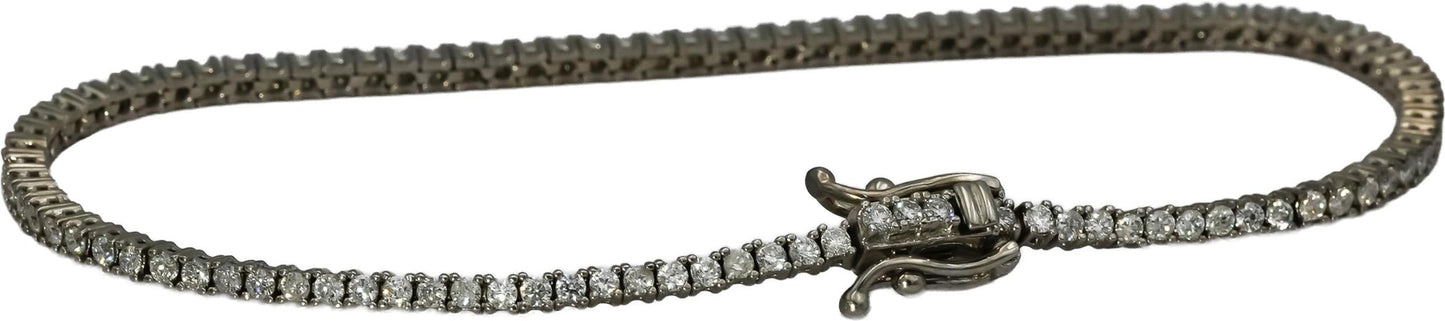 14k White Gold VS Round Diamond Tennis Bracelet 1.70CT 100 Pieces