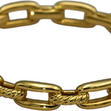 DAVID YURMAN 18k Yellow Gold Diamond Stax Chain Link 36mm Hoop Earrings 1.05CT