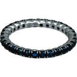 14k White Gold Blue Sapphire Eternity Band Ring 1.0CT Size 6