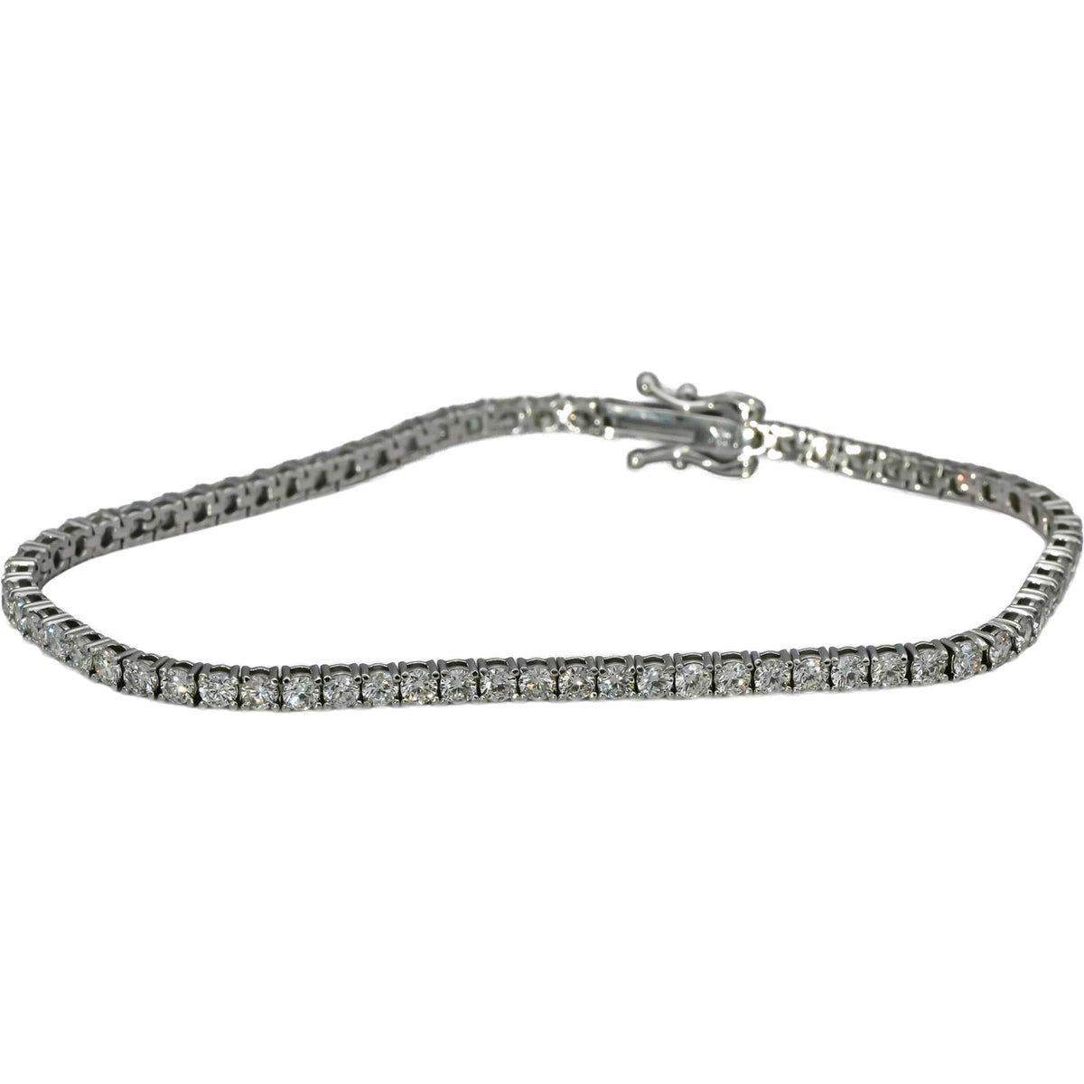 14k White Gold VS Round Diamond Tennis Bracelet 3.51CT