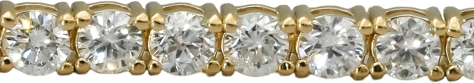 14k Yellow Gold Round Natural Diamond Tennis Bracelet 4.56CT