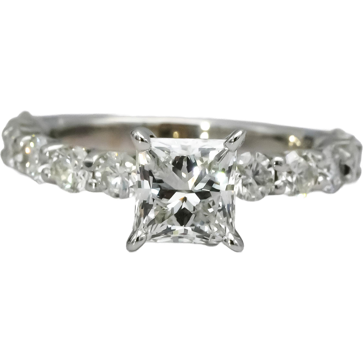 GIA 18k White Gold SI2/G Princess Cut Diamond Engagement Ring 3.0CT Size 6