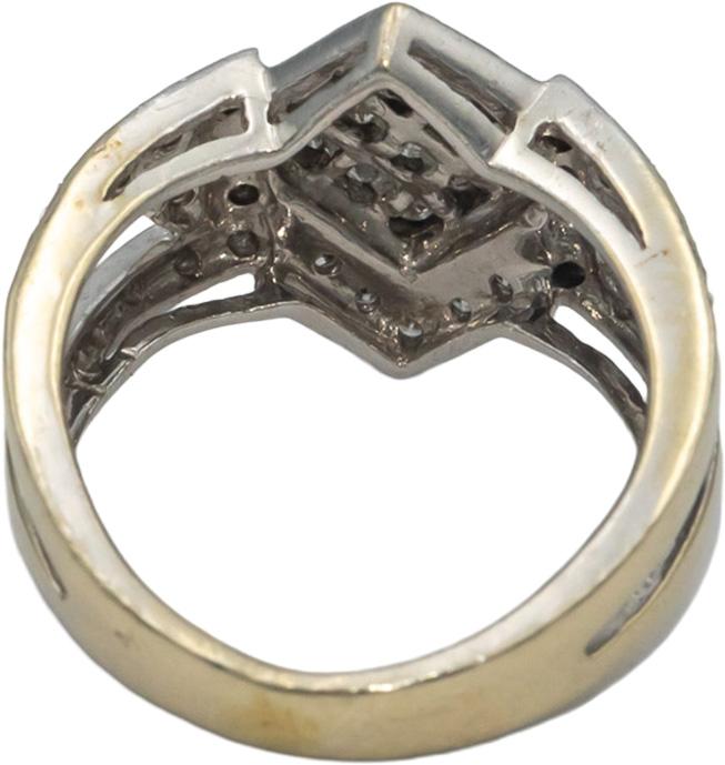 14k White Gold 0.80CT VS Princess and Round Cut Diamond Pave Ring Size 5.25