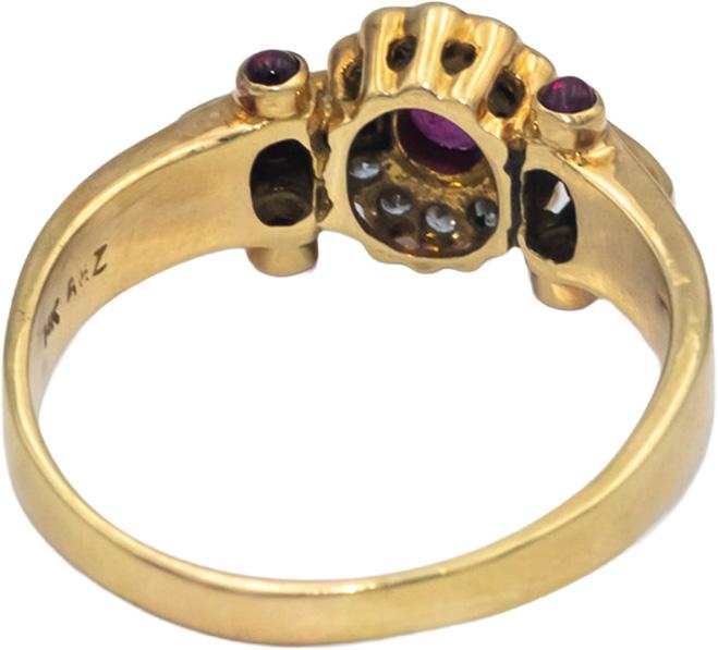 14k Yellow Gold 0.45CT Diamond and Ruby Cocktail Ring Size 8.5