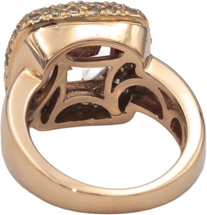 14k Rose Gold 4.55CT Diamond and Morganite Cluster Cocktail Ring Size 6