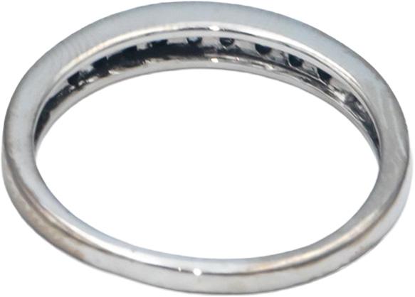 14k White Gold Round Channel Set Diamond Band Ring 0.16CT Size 8.5