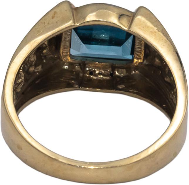 10k Yellow Gold Diamond and Topaz Men's Ring 2.03CT Size 10.25