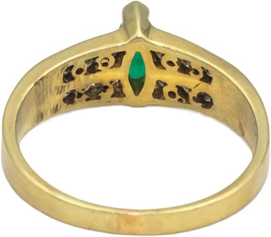 14k Yellow Gold 0.50CT Diamond and Emerald Ring Size 6.25
