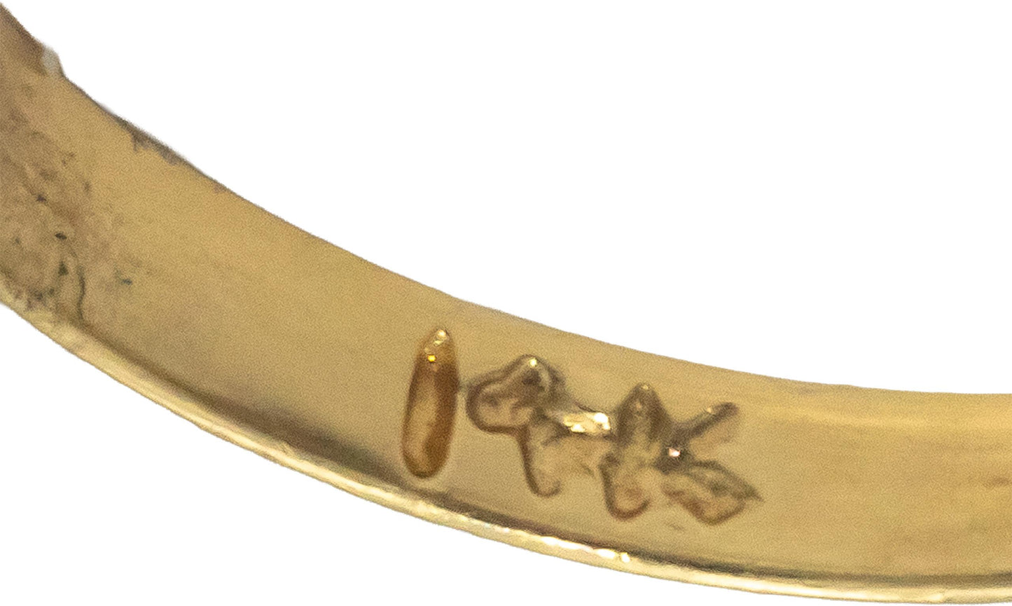 14k Yellow and White Gold Round Cut Diamond Ring 0.65CT Size 6.75