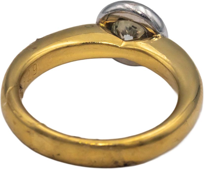 WEMPE 18k White and Yellow Gold 0.45CT Diamond Solitaire Ring Size 6.75