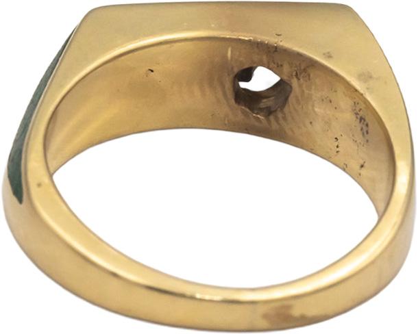 14k Yellow Gold 0.32CT VS Diamond and Green Stone Ring Size 5.5